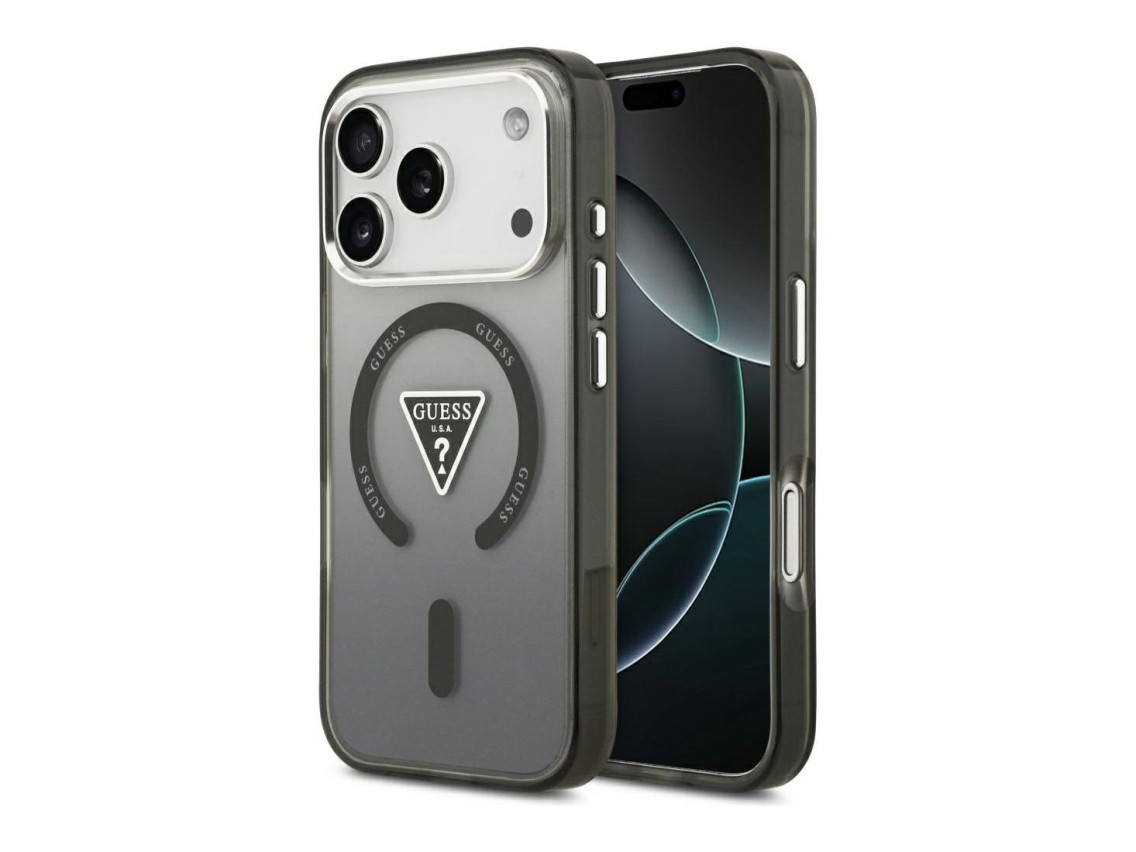 Guess IML Gradient Triangle Logo MagSafe Case for iPhone 17 Pro - Black