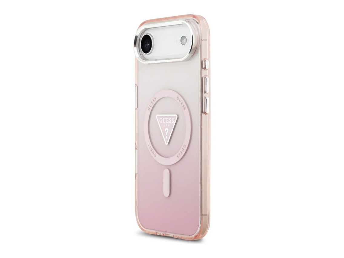 Capa MagSafe para iPhone Air com logo triangular gradiente IML da Guess - Rosa