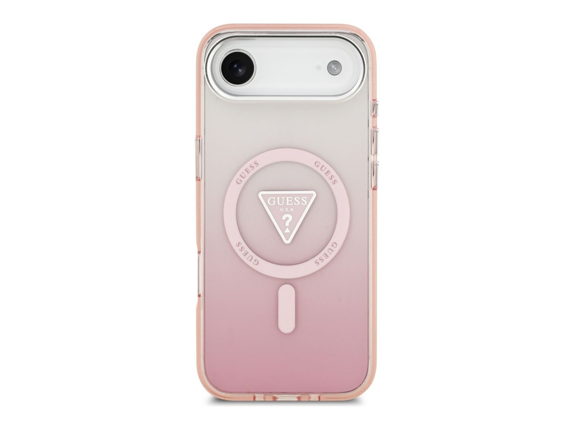 Capa MagSafe para iPhone Air com logo triangular gradiente IML da Guess - Rosa
