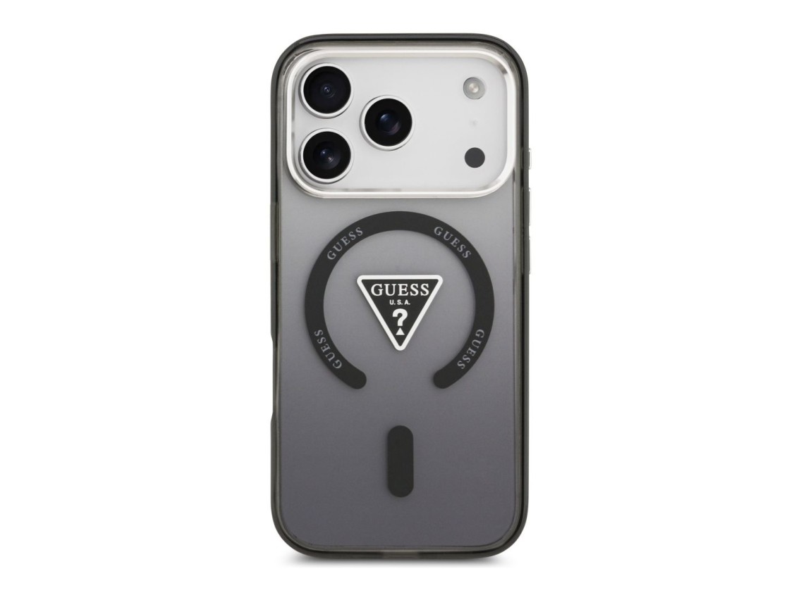 Guess IML Gradient Triangle Logo MagSafe Case for iPhone 17 Pro - Black