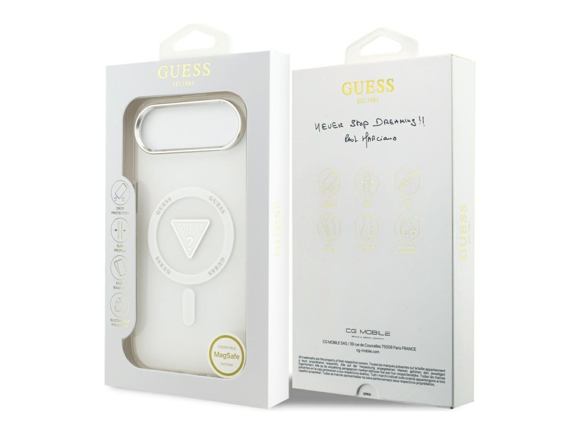Capa MagSafe Guess IML com Logo Triangular Gradiente para iPhone Air - Transparente