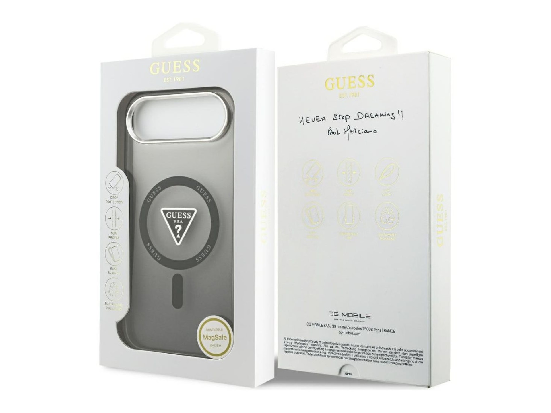 Guess IML Gradient Triangle Logo MagSafe case for iPhone Air - black