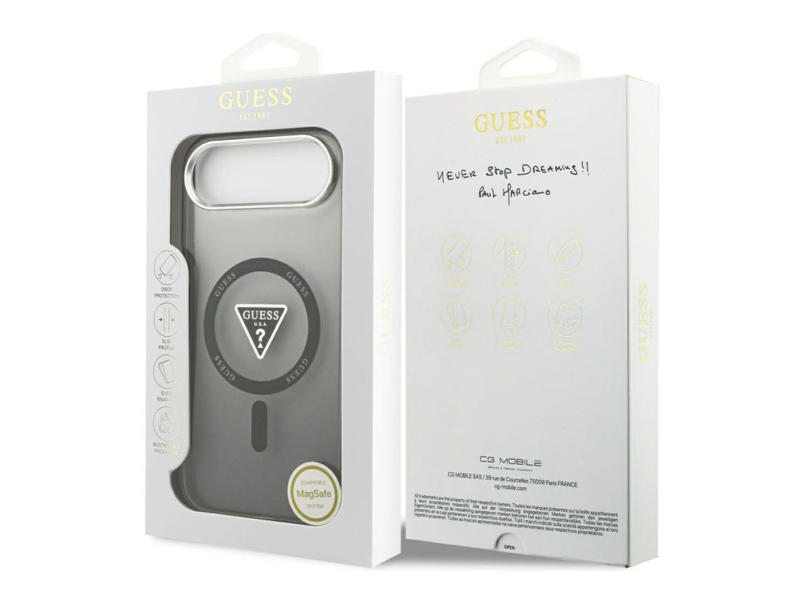Guess IML Gradient Triangle Logo MagSafe case for iPhone Air - black