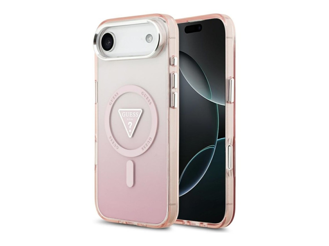Capa MagSafe para iPhone Air com logo triangular gradiente IML da Guess - Rosa