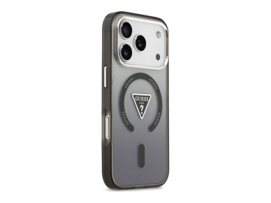 Capa MagSafe Guess IML com logotipo triangular em gradiente para iPhone 17 Pro - Preta Capa MagSafe Guess IML com logotipo triangular em gradiente para iPhone 17 Pro - Preta
