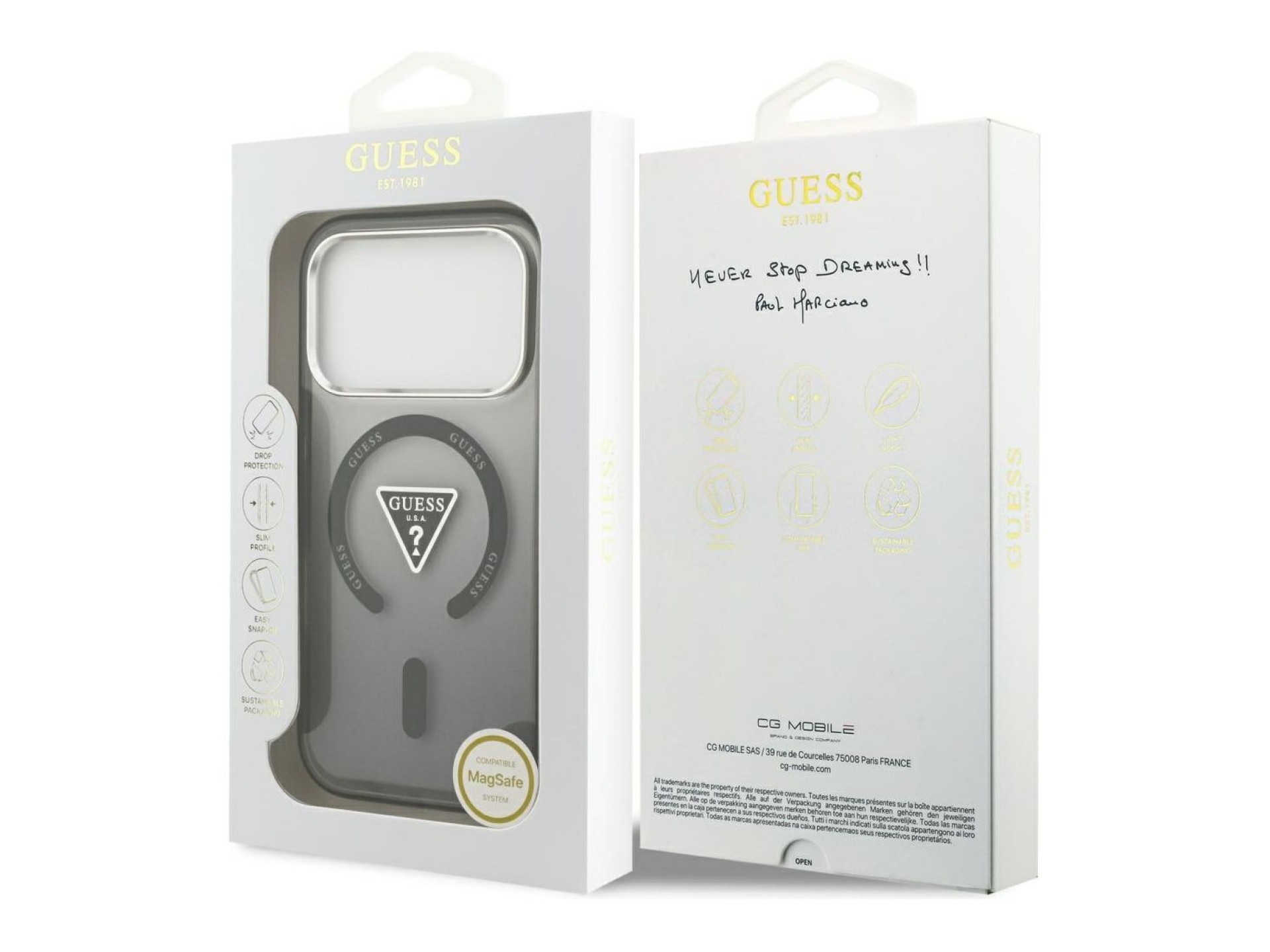 Guess IML Gradient Triangle Logo MagSafe Case for iPhone 17 Pro - Black