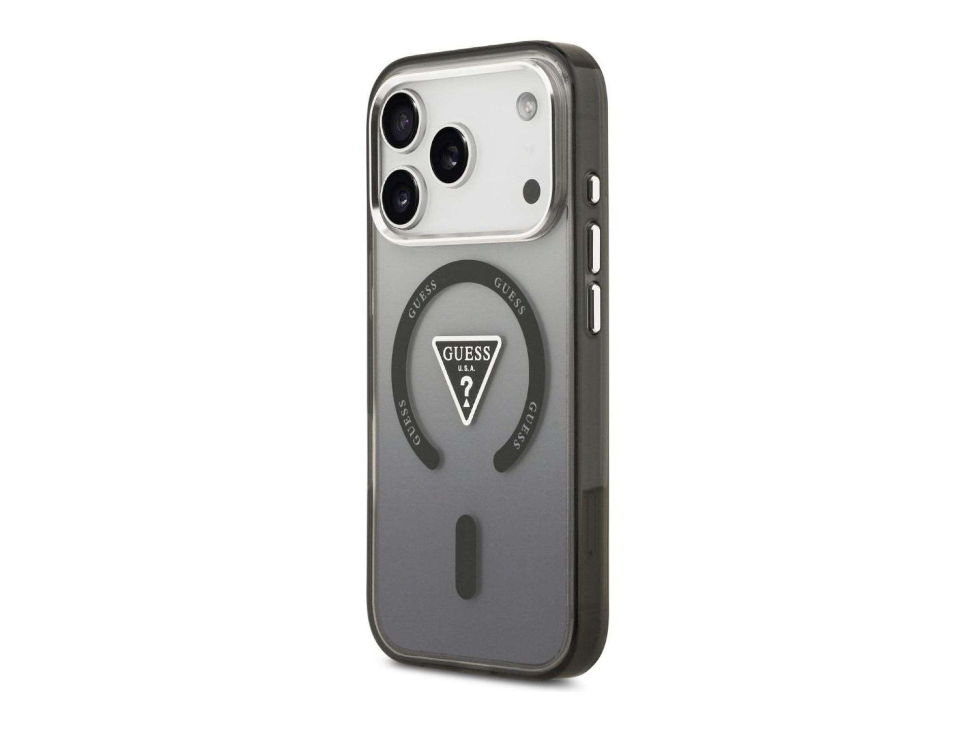 Guess IML Gradient Triangle Logo MagSafe Case for iPhone 17 Pro - Black