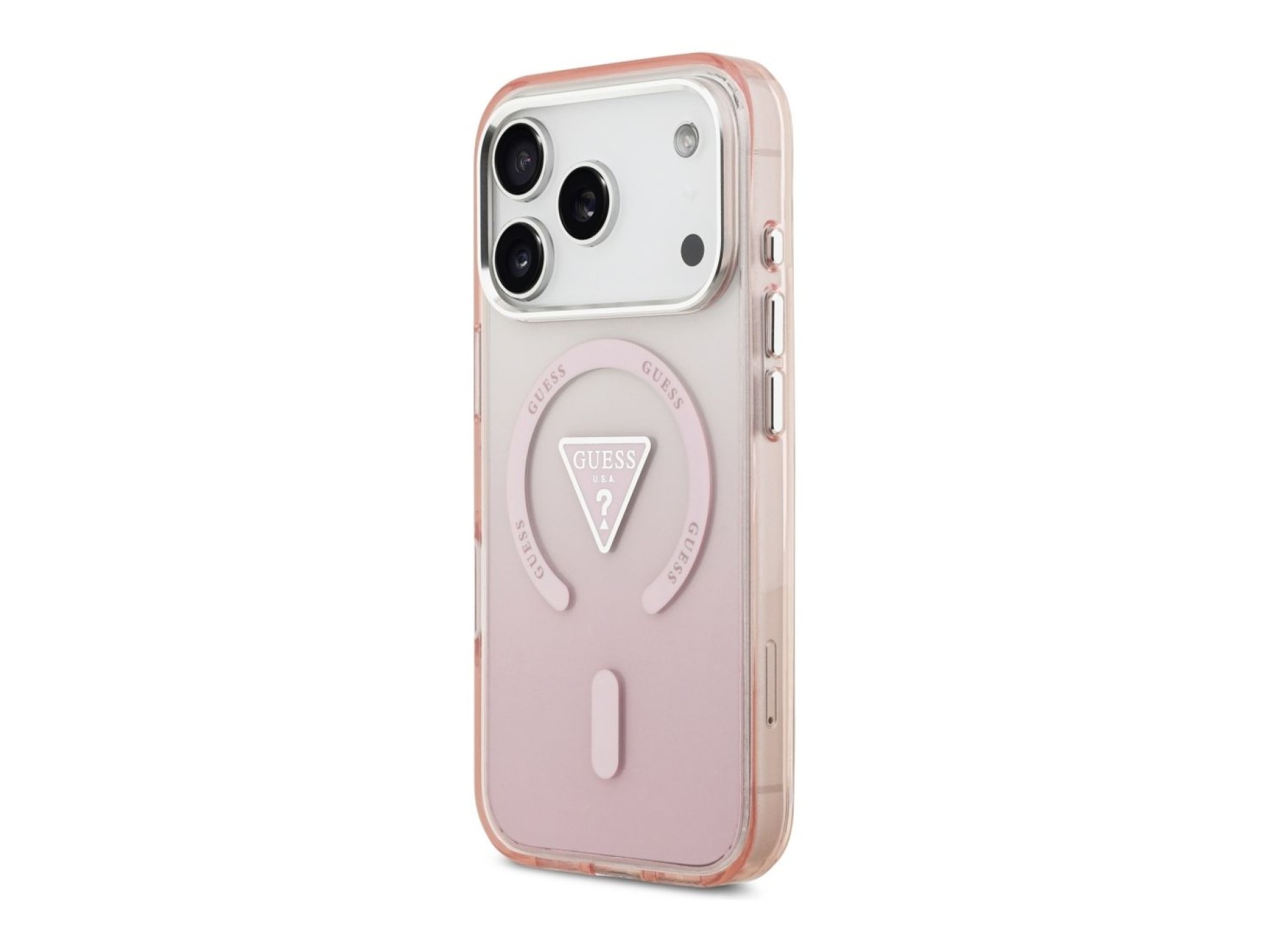 Guess IML Gradient Triangle Logo MagSafe Case for iPhone 17 Pro - Pink