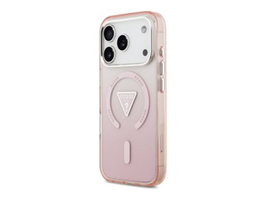 Guess IML Gradient Triangle Logo MagSafe Case for iPhone 17 Pro - Pink