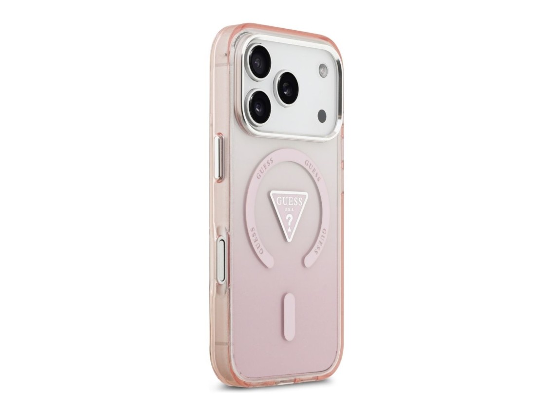 Guess IML Gradient Triangle Logo MagSafe Case for iPhone 17 Pro - Pink