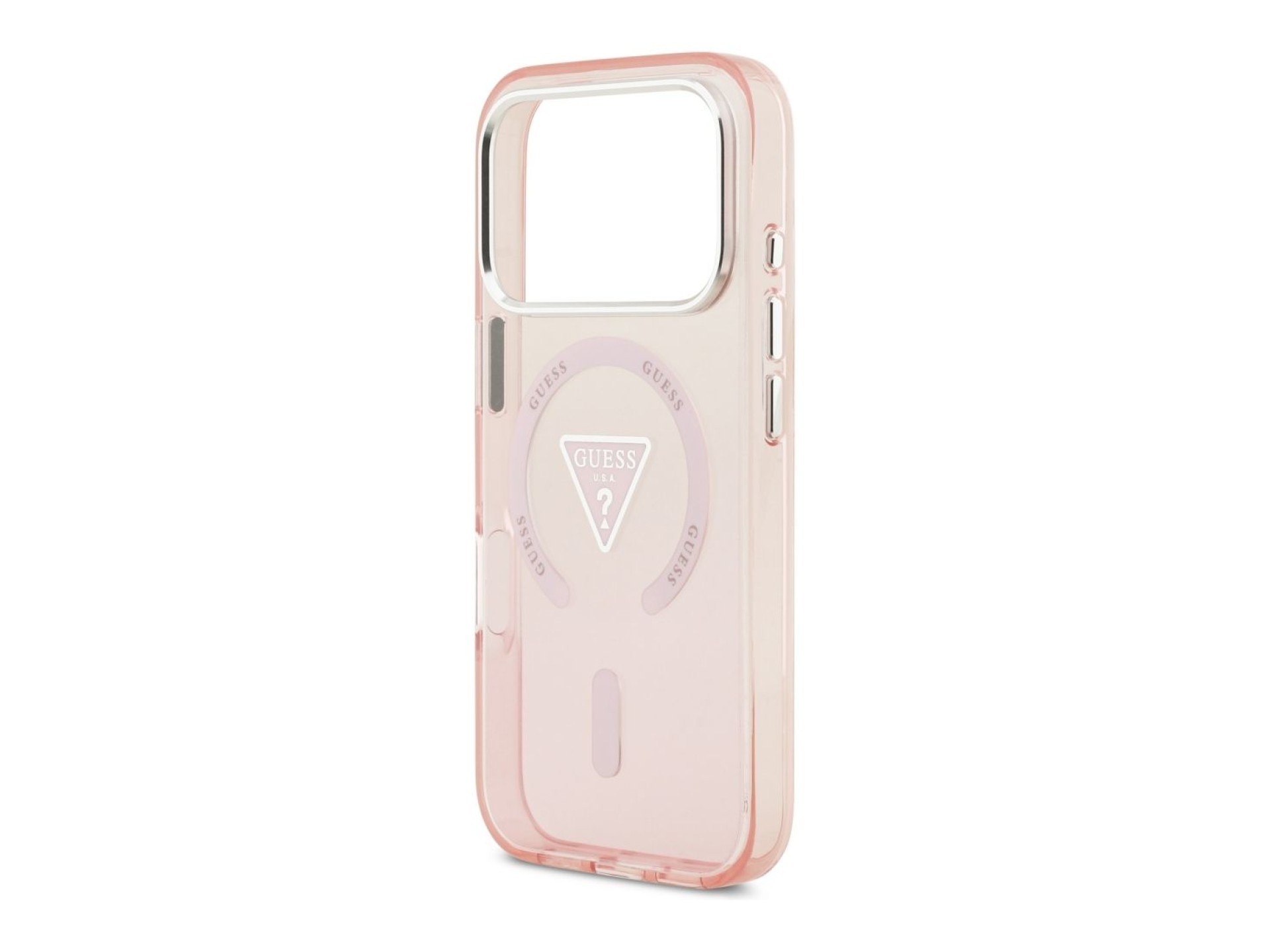 Guess IML Gradient Triangle Logo MagSafe Case for iPhone 17 Pro - Pink