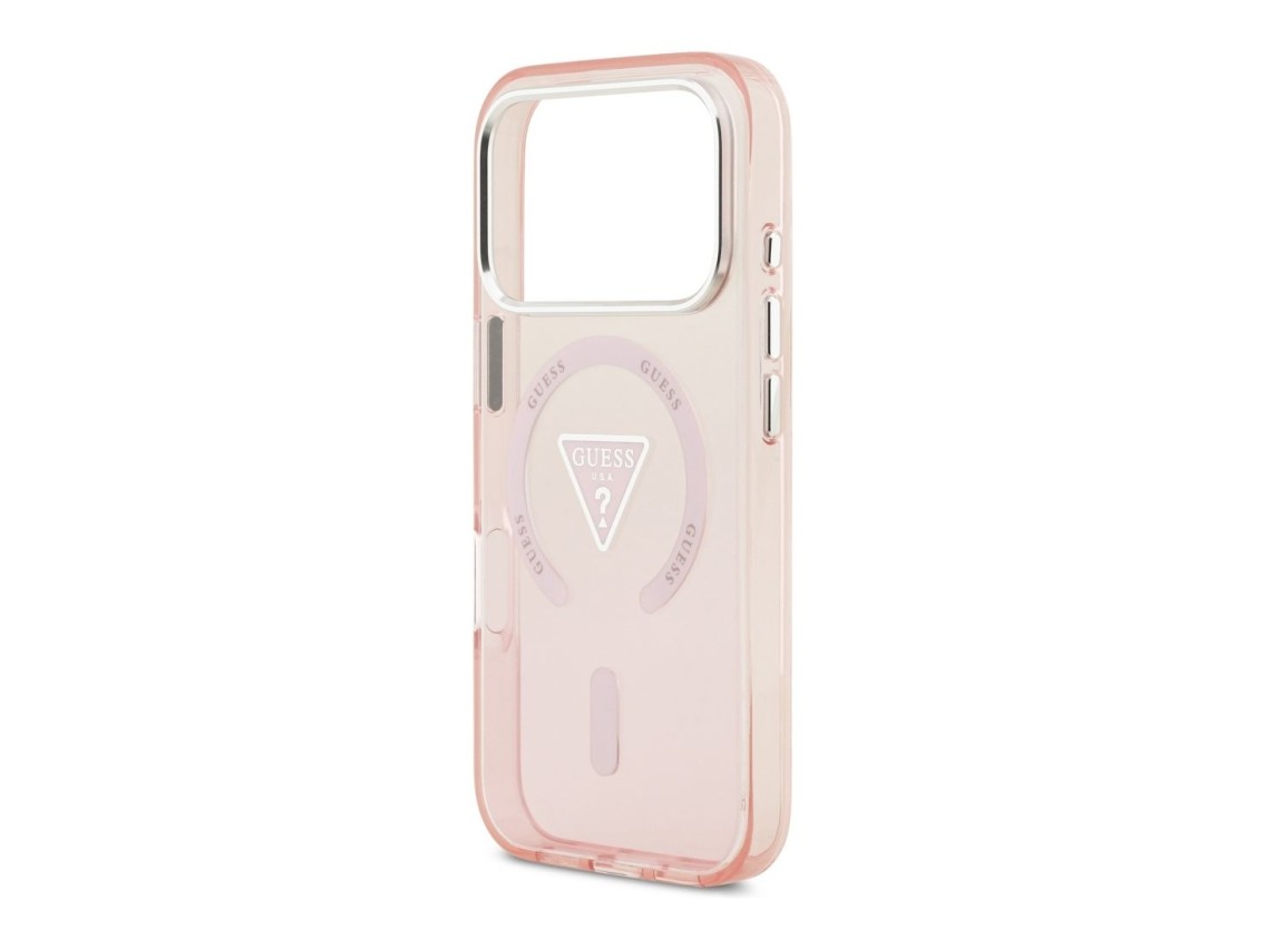 Guess IML Gradient Triangle Logo MagSafe Case for iPhone 17 Pro - Pink