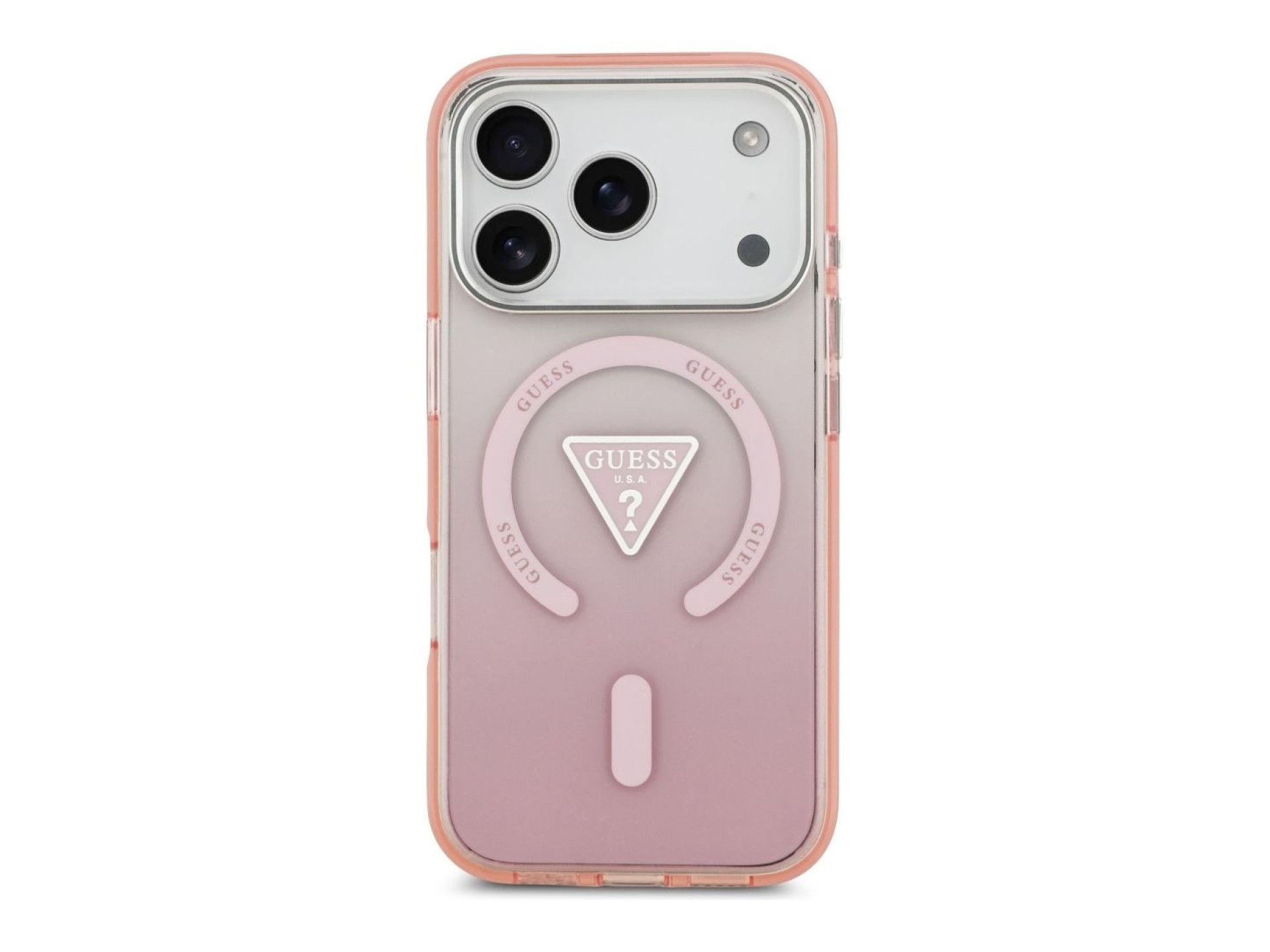 Guess IML Gradient Triangle Logo MagSafe Case for iPhone 17 Pro - Pink