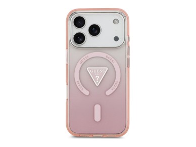 Guess IML Gradient Triangle Logo MagSafe Case for iPhone 17 Pro - Pink