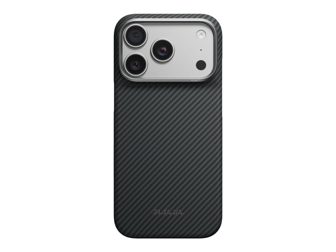 Capa PITAKA Edge para iPhone 18 Pro / 17 Pro preta e cinza