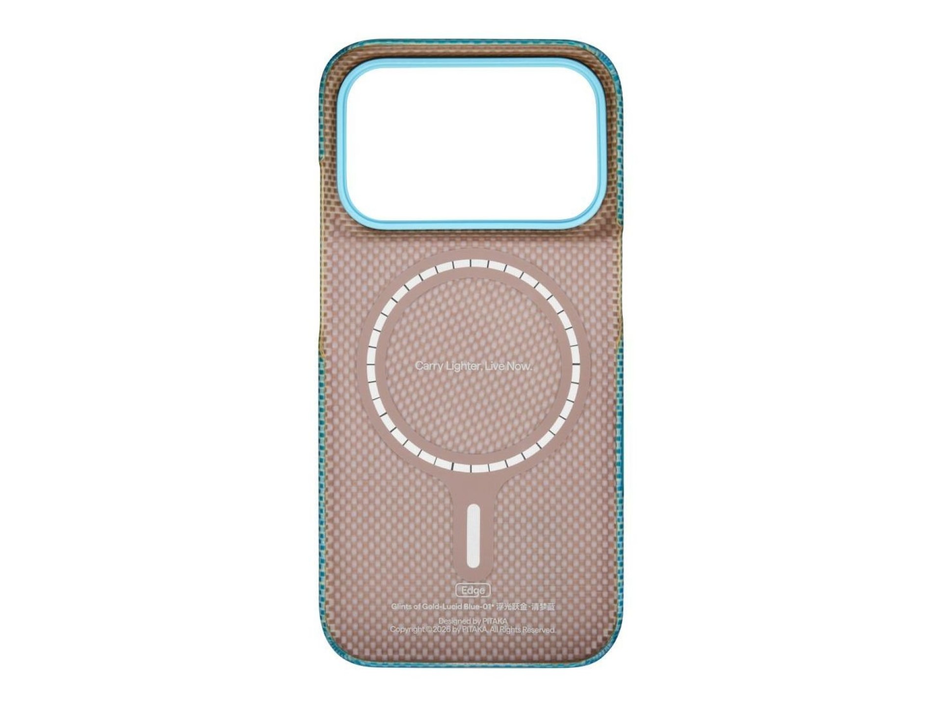 Capa PITAKA Edge MagSafe para iPhone 18 Pro / 17 Pro azul lúcido