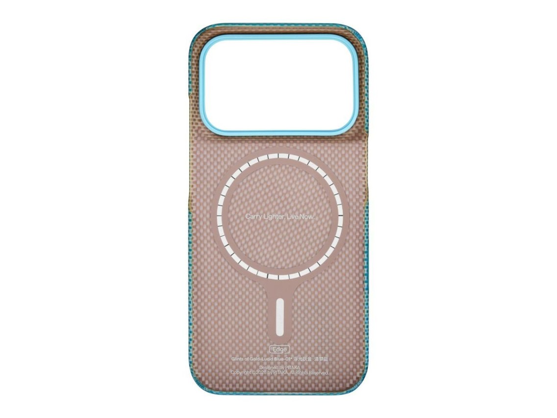 Capa PITAKA Edge MagSafe para iPhone 18 Pro / 17 Pro azul lúcido