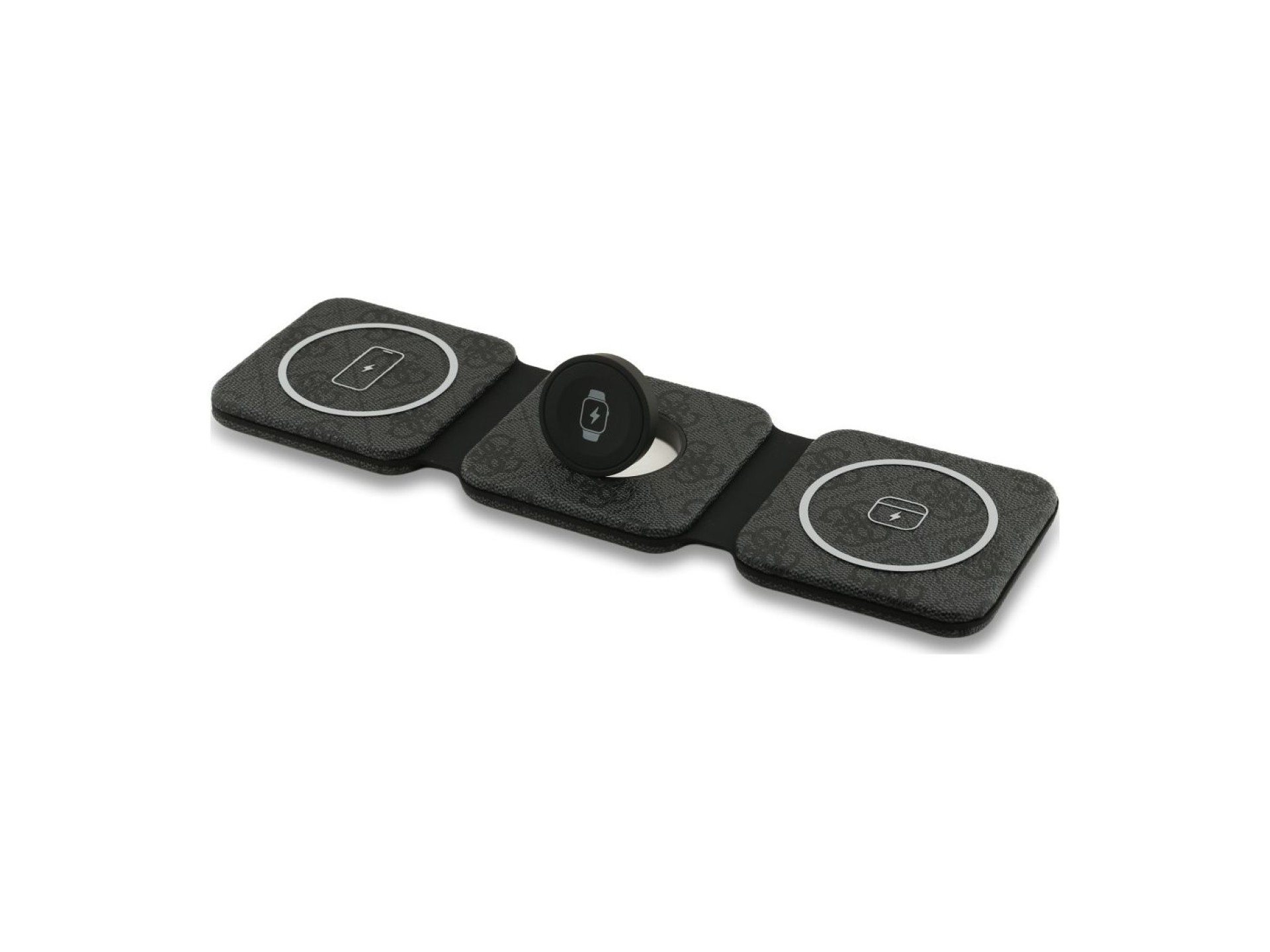 Cargador inalámbrico Guess 4G 3 en 1 de 15 W con MagSafe - Negro