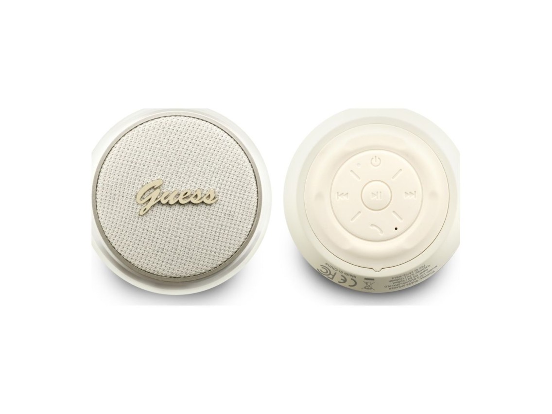 Altavoz Bluetooth Guess de 5 W con logotipo metálico y diseño elegante - Dorado