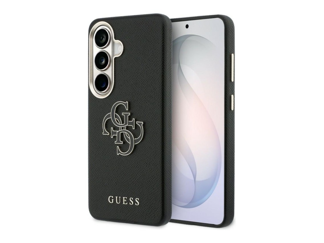 Funda Guess Grained Big 4G Metal Logo para Samsung Galaxy S26 - negra