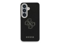 Capa Guess com textura granulada e logo grande 4G em metal para Samsung Galaxy S26 - preta Capa Guess com textura granulada e logo grande 4G em metal para Samsung Galaxy S26 - preta