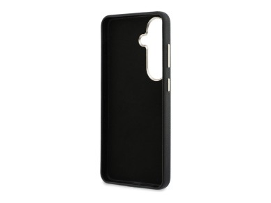 Capa Guess com textura granulada e logo grande 4G em metal para Samsung Galaxy S26 - preta