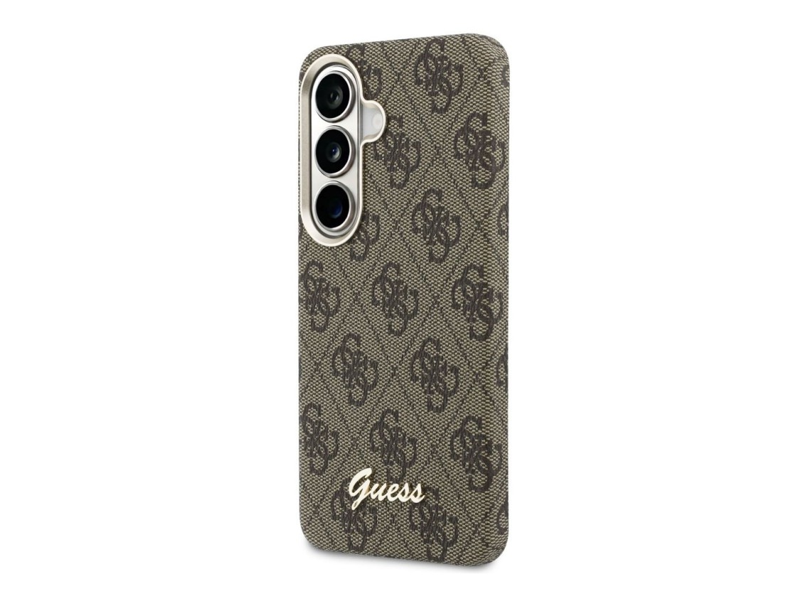Capa Guess 4G Script MagSafe para Samsung Galaxy S26 - Marrom