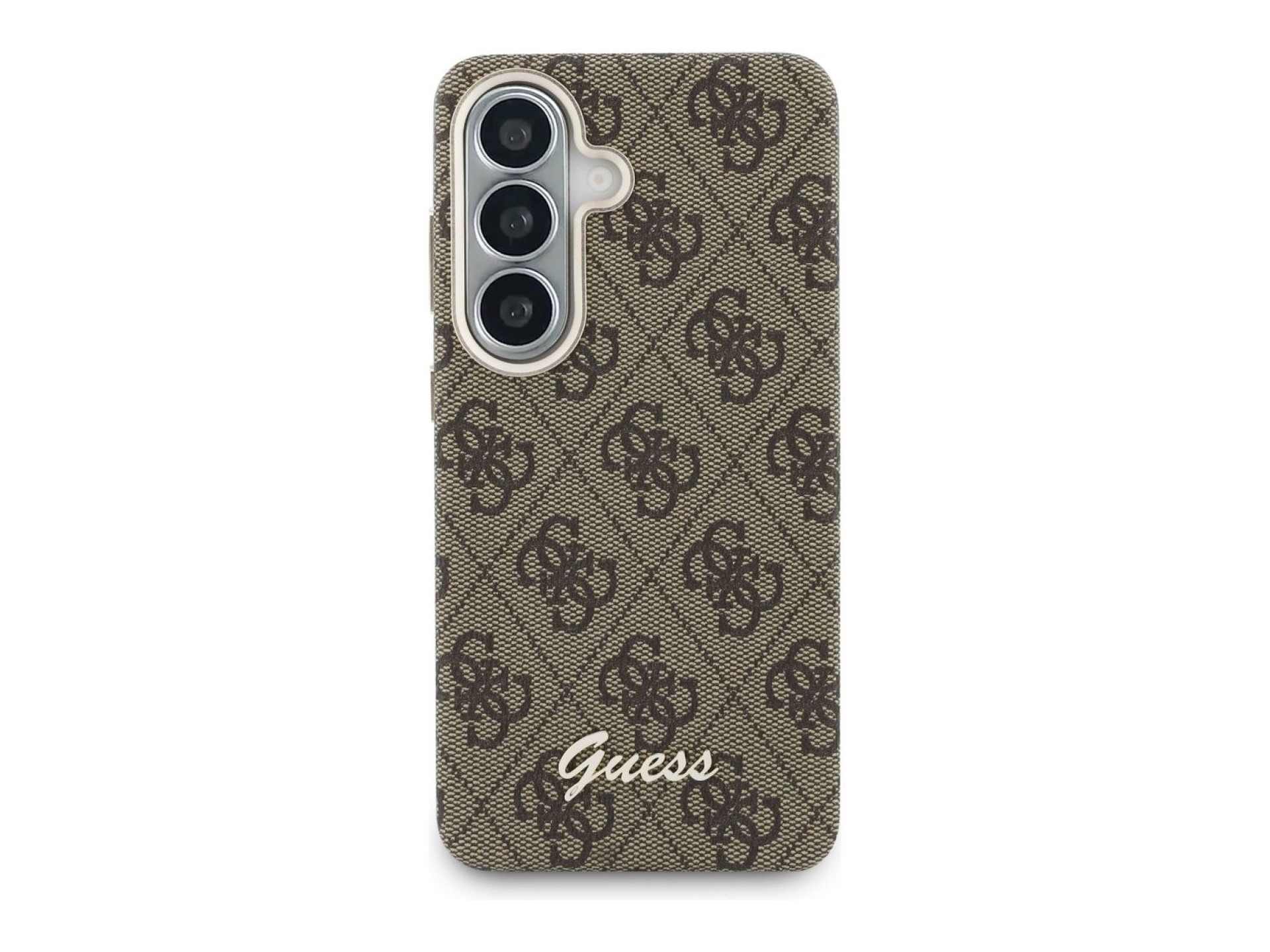 Capa Guess 4G Script MagSafe para Samsung Galaxy S26 - Marrom