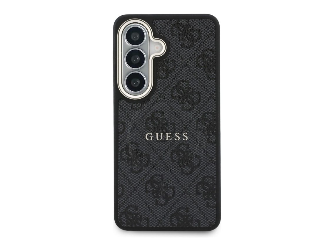Capa Guess 4G com anel em relevo e MagSafe para Samsung Galaxy S26 - preta