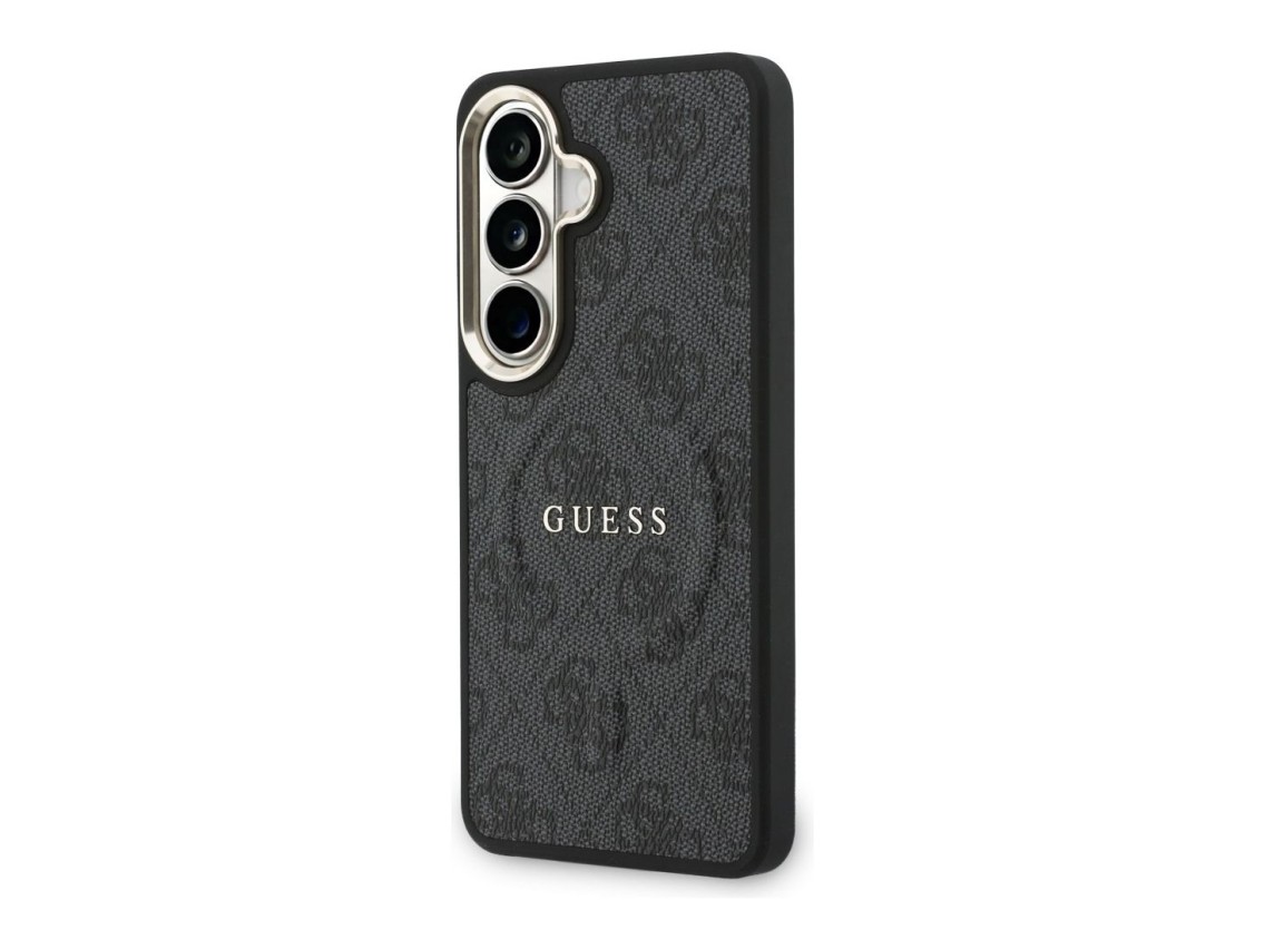 Capa Guess 4G com anel em relevo e MagSafe para Samsung Galaxy S26 - preta