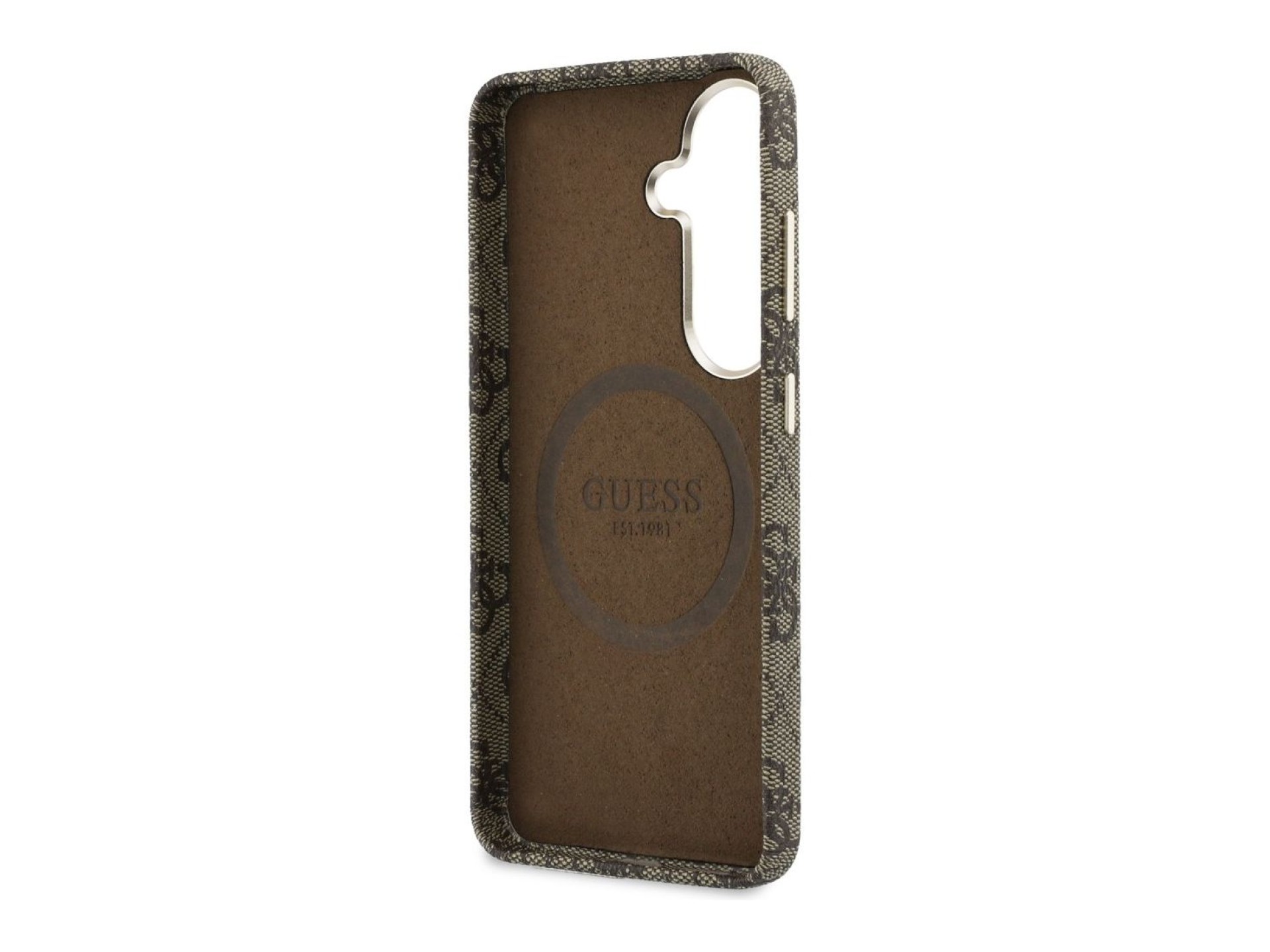 Capa Guess 4G Script MagSafe para Samsung Galaxy S26 - Marrom