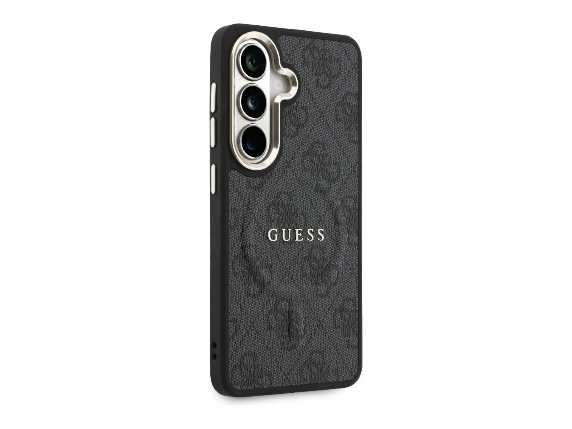 Capa Guess 4G com anel em relevo e MagSafe para Samsung Galaxy S26 - preta