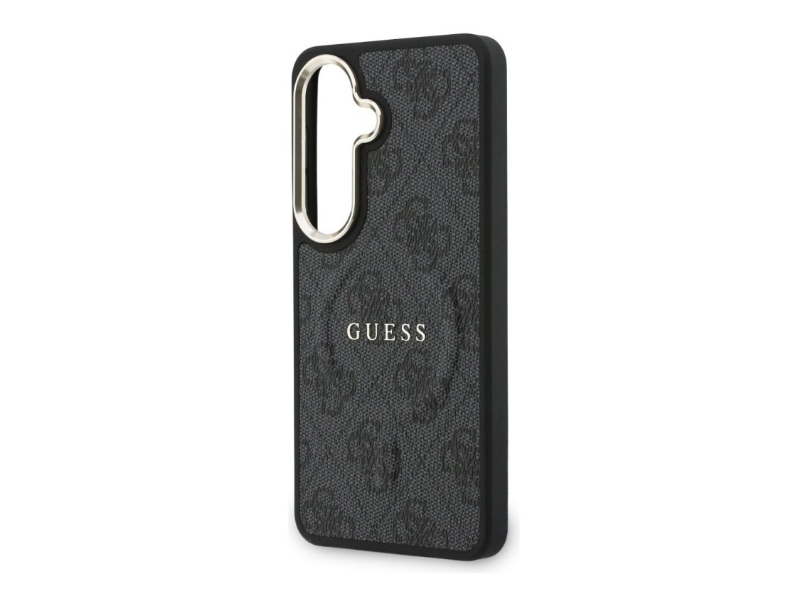 Capa Guess 4G com anel em relevo e MagSafe para Samsung Galaxy S26 - preta