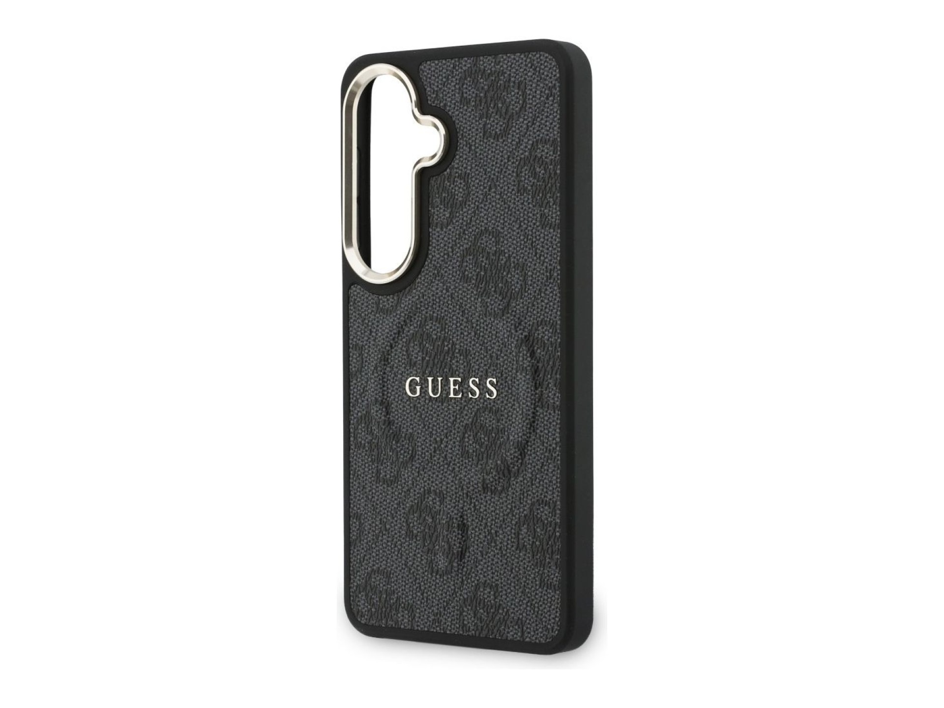 Capa Guess 4G com anel em relevo e MagSafe para Samsung Galaxy S26 - preta