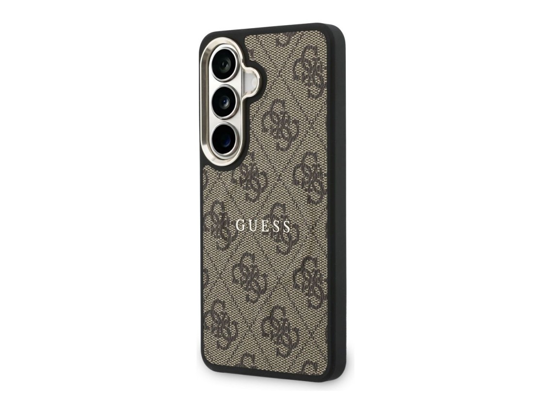 Funda Guess 4G con anillo en relieve y MagSafe para Samsung Galaxy S26 - marrón