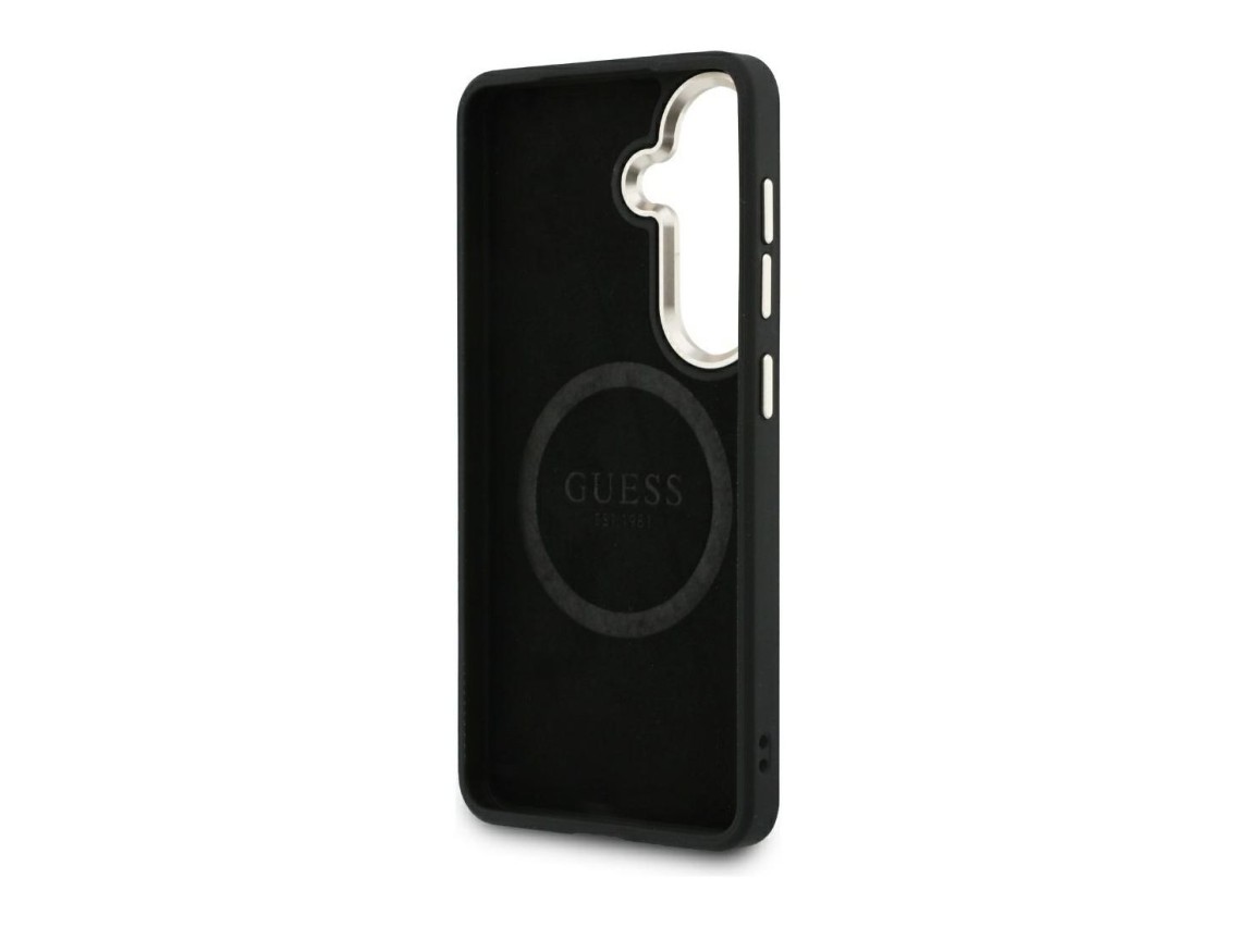 Capa Guess 4G com anel em relevo e MagSafe para Samsung Galaxy S26 - Rosa