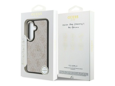Guess 4G Embossed Ring MagSafe Case for Samsung Galaxy S26 - Pink
