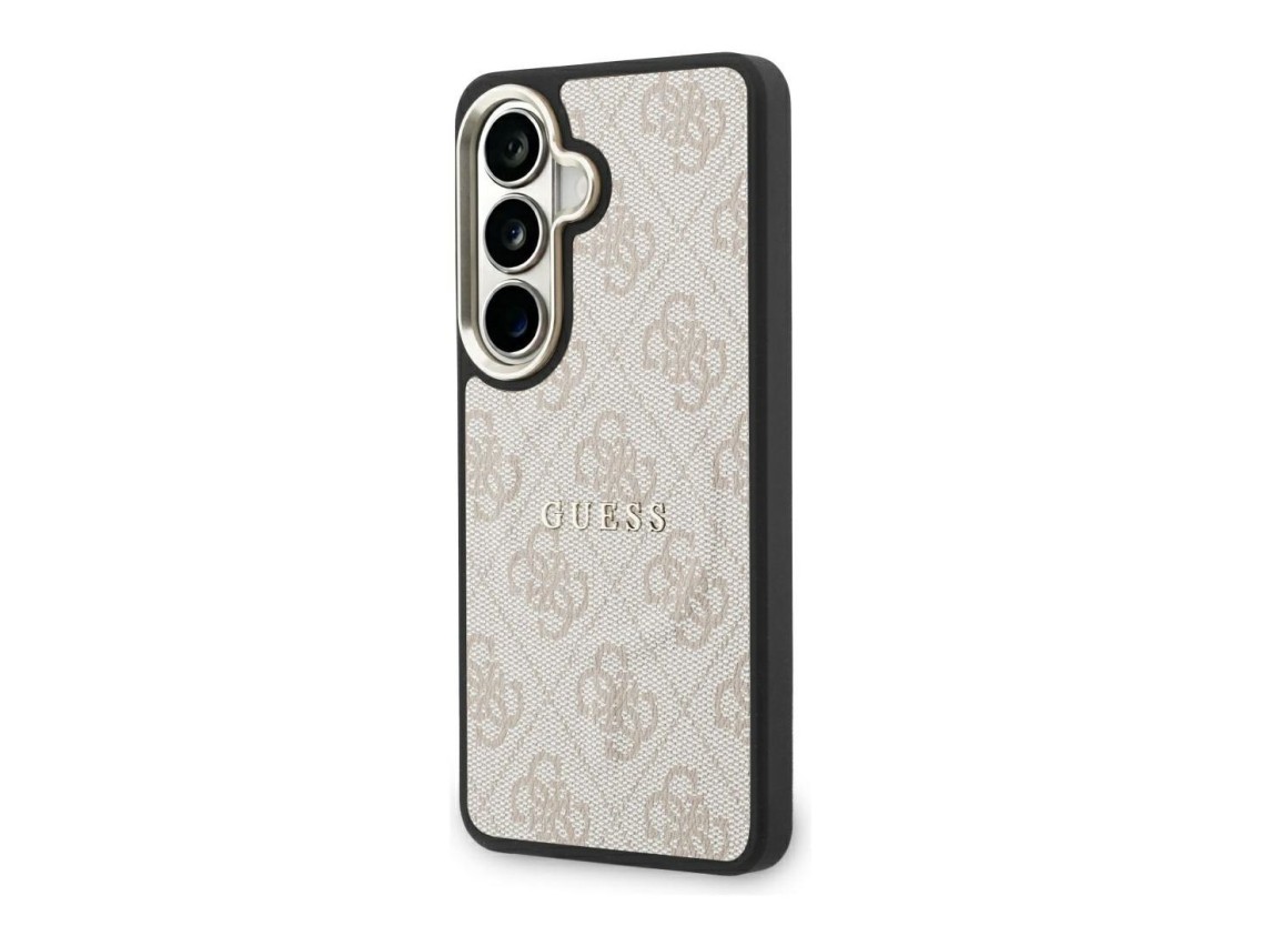 Capa Guess 4G com anel em relevo e MagSafe para Samsung Galaxy S26 - Rosa