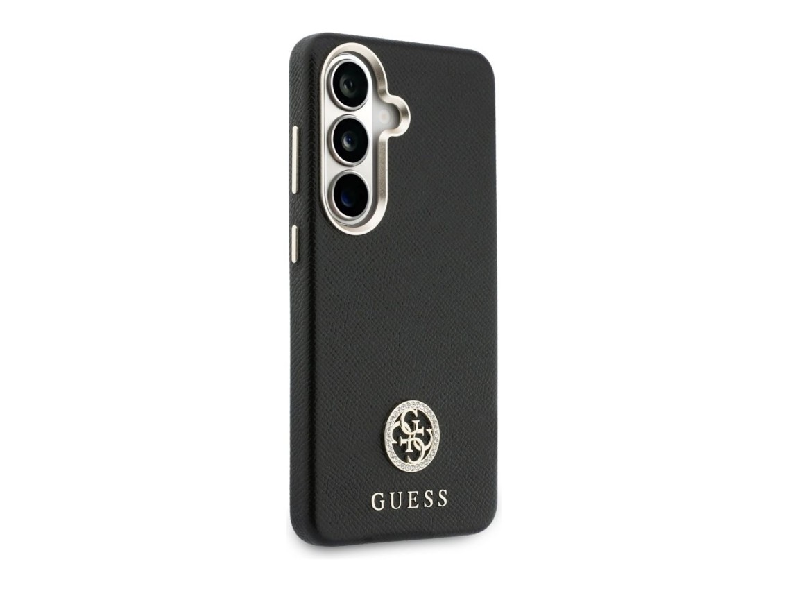 Guess Rhinestone Round Logo MagSafe Case for Samsung Galaxy S26 - Black