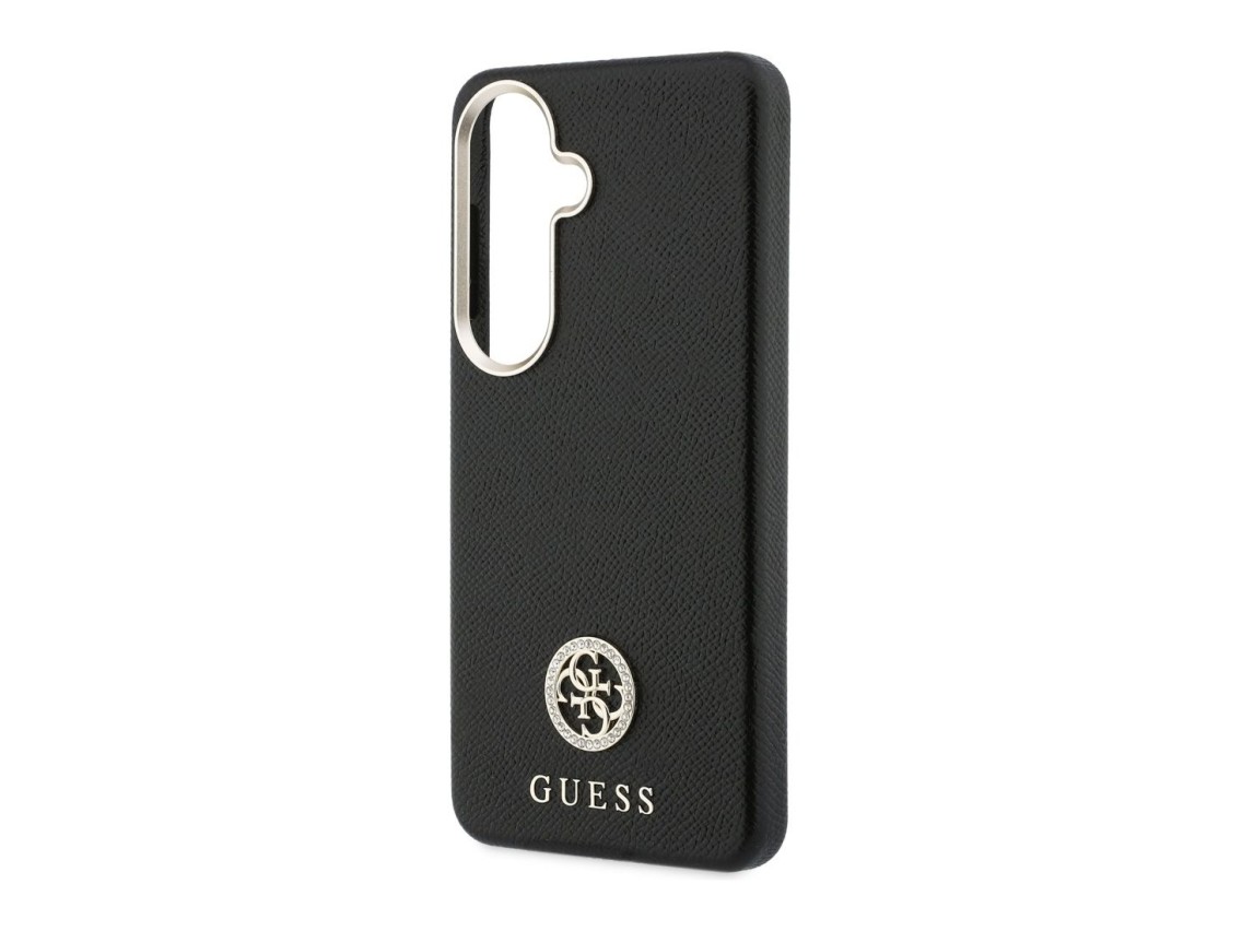 Guess Rhinestone Round Logo MagSafe Case for Samsung Galaxy S26 - Black