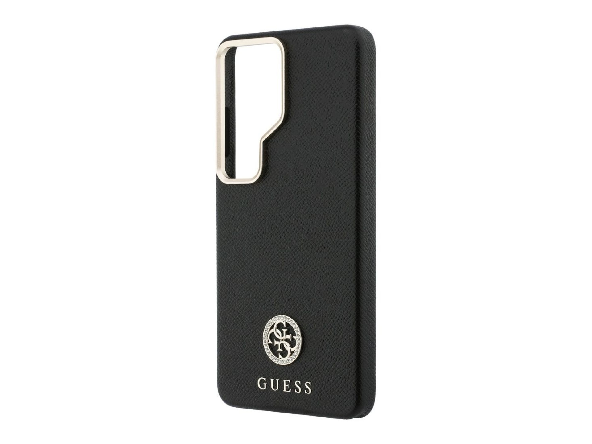 Funda Guess MagSafe redonda con logo de diamantes de imitación para Samsung Galaxy S26 Ultra - Negra