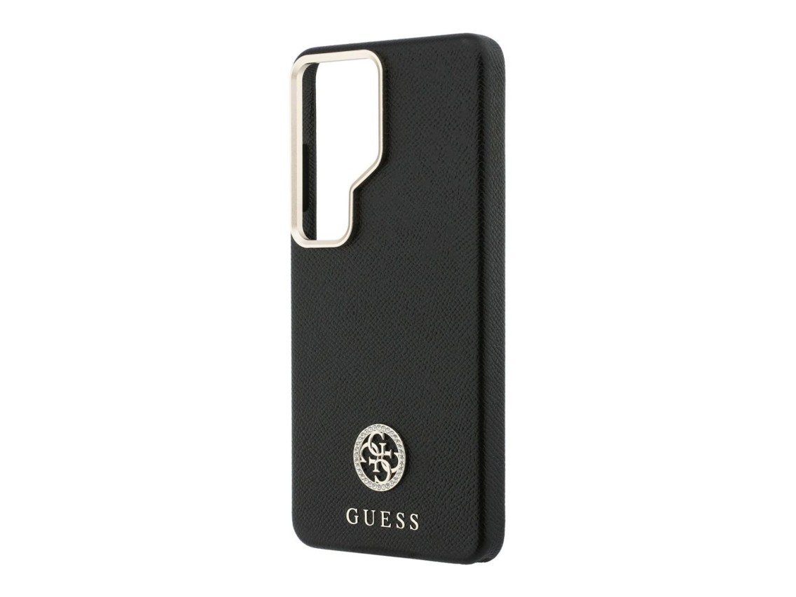 Funda Guess MagSafe redonda con logo de diamantes de imitación para Samsung Galaxy S26 Ultra - Negra