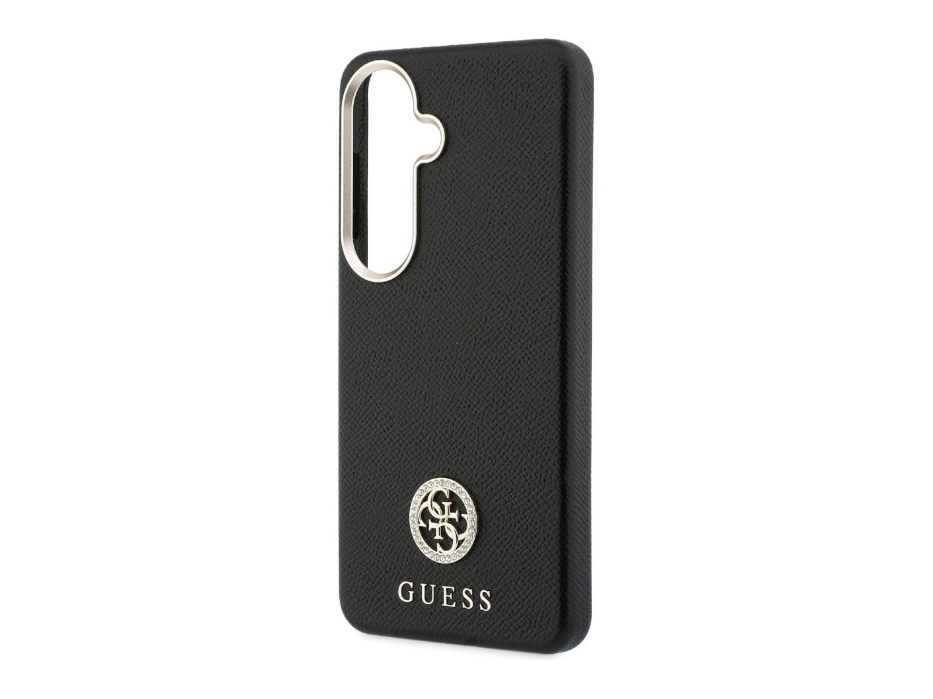 Guess Rhinestone Round Logo MagSafe Case for Samsung Galaxy S26 - Black