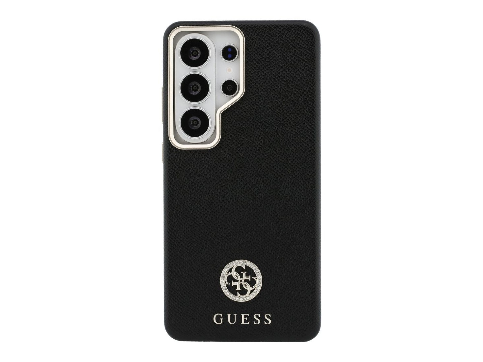 Funda Guess MagSafe redonda con logo de diamantes de imitación para Samsung Galaxy S26 Ultra - Negra