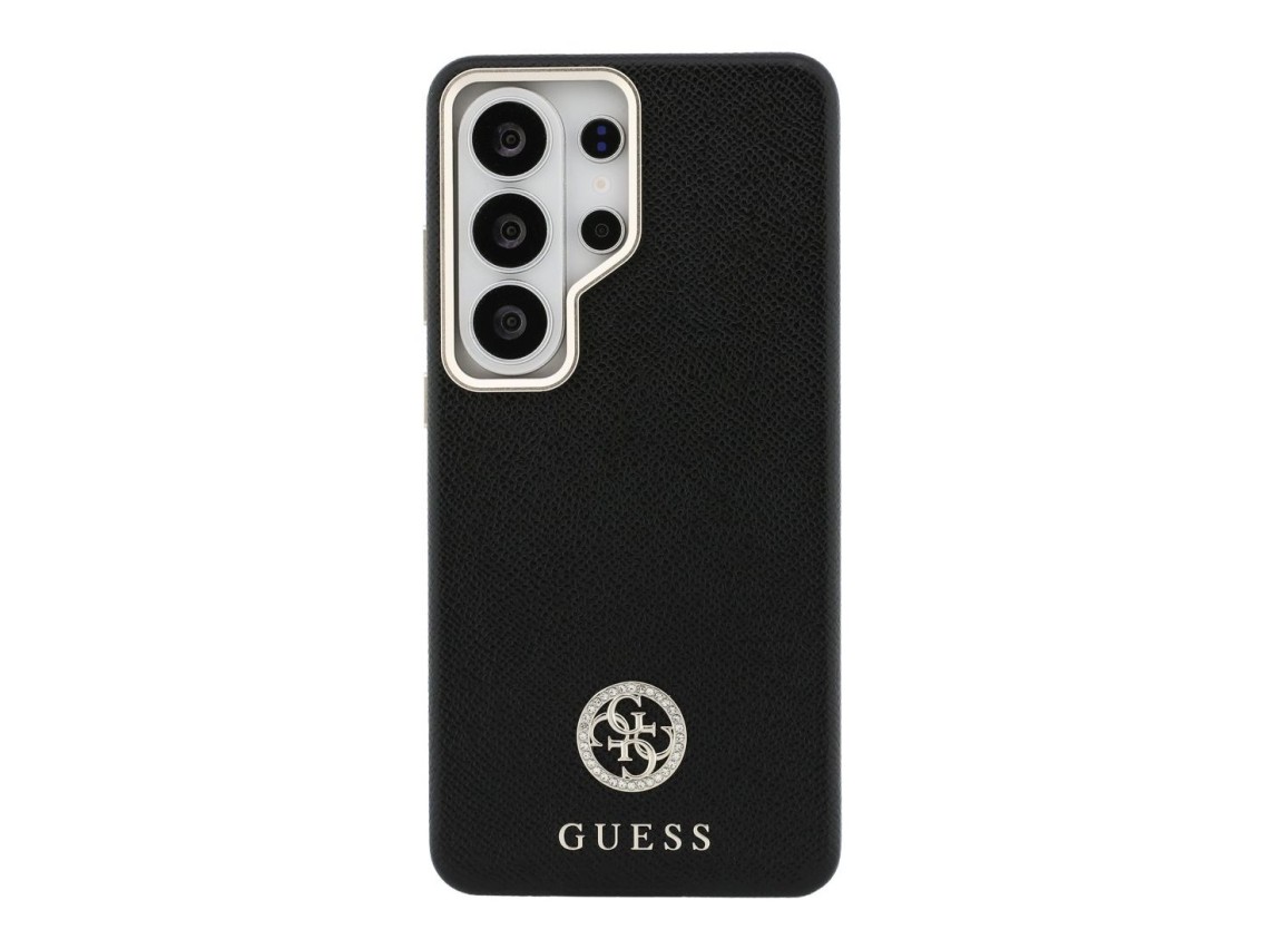 Funda Guess MagSafe redonda con logo de diamantes de imitación para Samsung Galaxy S26 Ultra - Negra