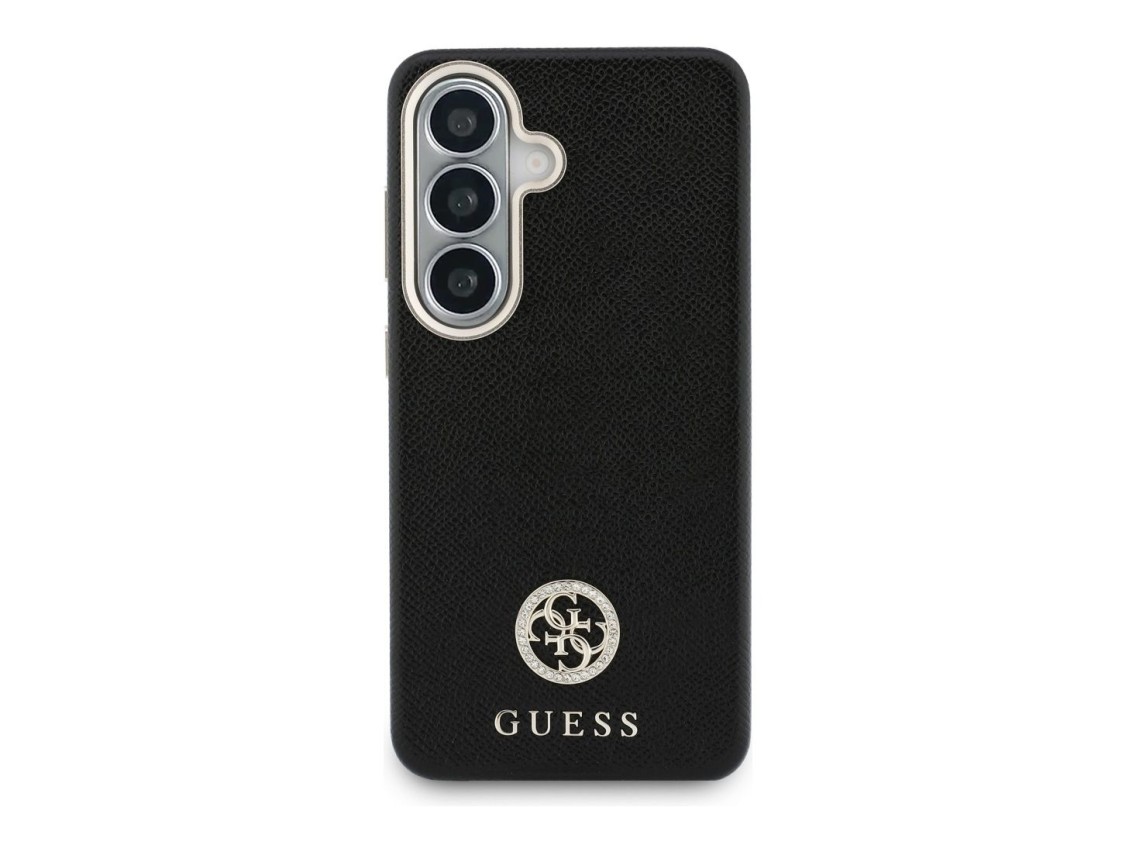 Guess Rhinestone Round Logo MagSafe Case for Samsung Galaxy S26 - Black