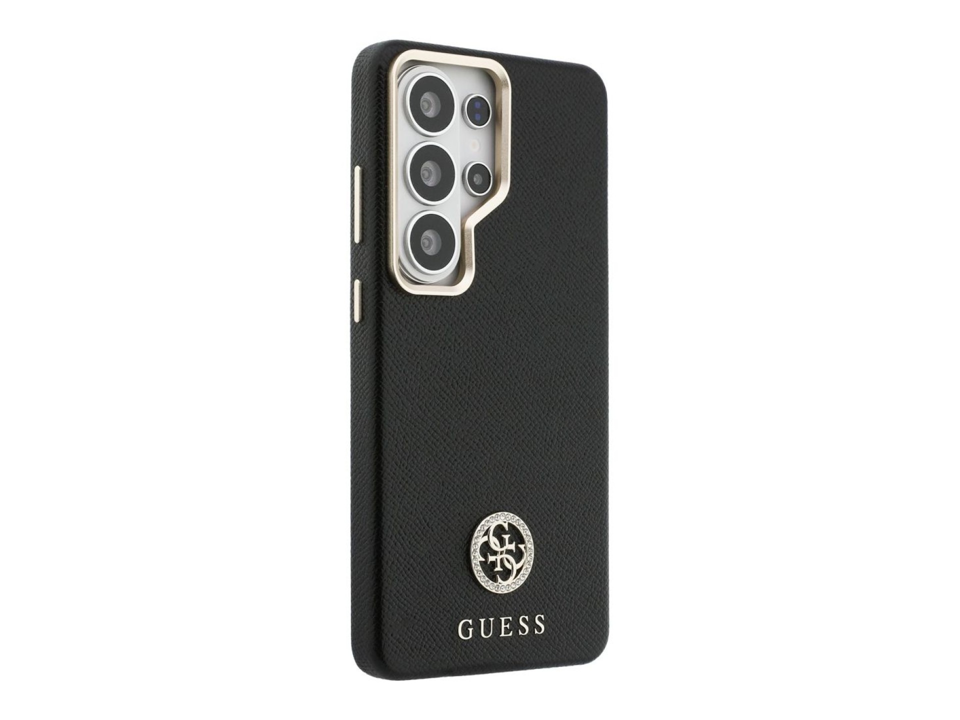 Funda Guess MagSafe redonda con logo de diamantes de imitación para Samsung Galaxy S26 Ultra - Negra