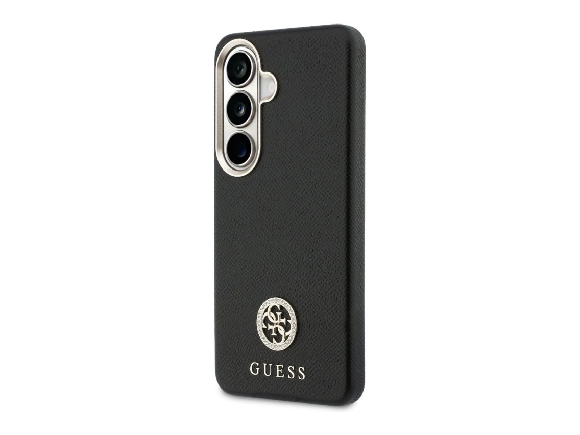 Guess Rhinestone Round Logo MagSafe Case for Samsung Galaxy S26 - Black