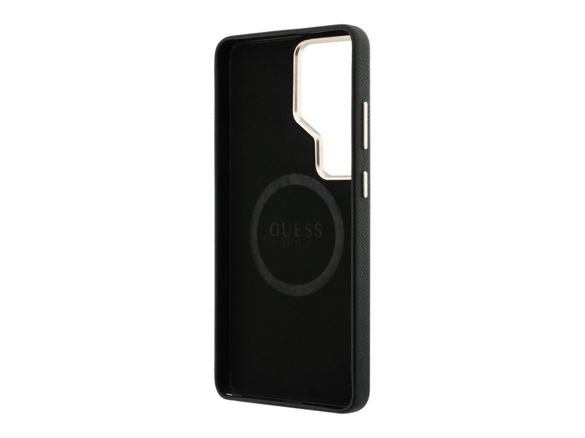 Funda Guess MagSafe redonda con logo de diamantes de imitación para Samsung Galaxy S26 Ultra - Negra