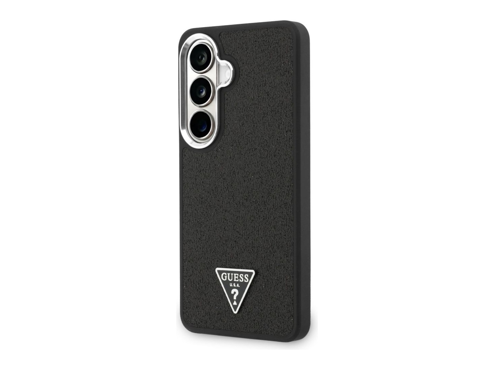 Capa MagSafe Guess Fixed Glitter Triangle para Samsung Galaxy S26 - preta